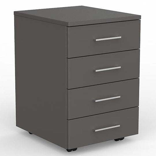 EkoSystem 4 Drawer Mobile Pedestal - Charcoal