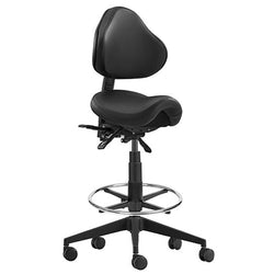 Stage Drafting Saddle Stool With Backrest, Drafting High